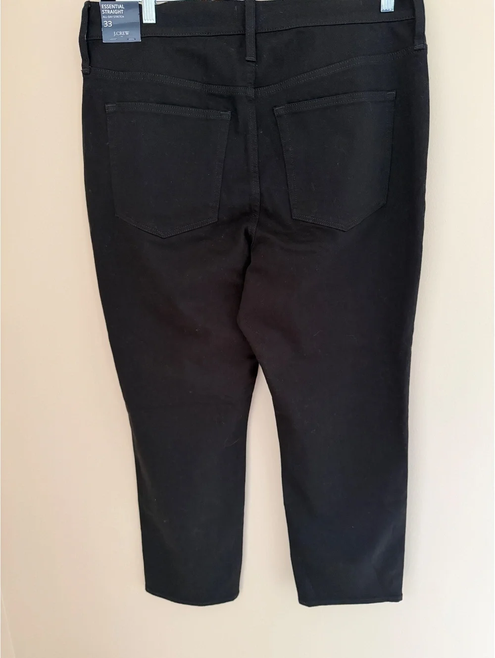 NWT J.Crew 33/27 black straight leg denim